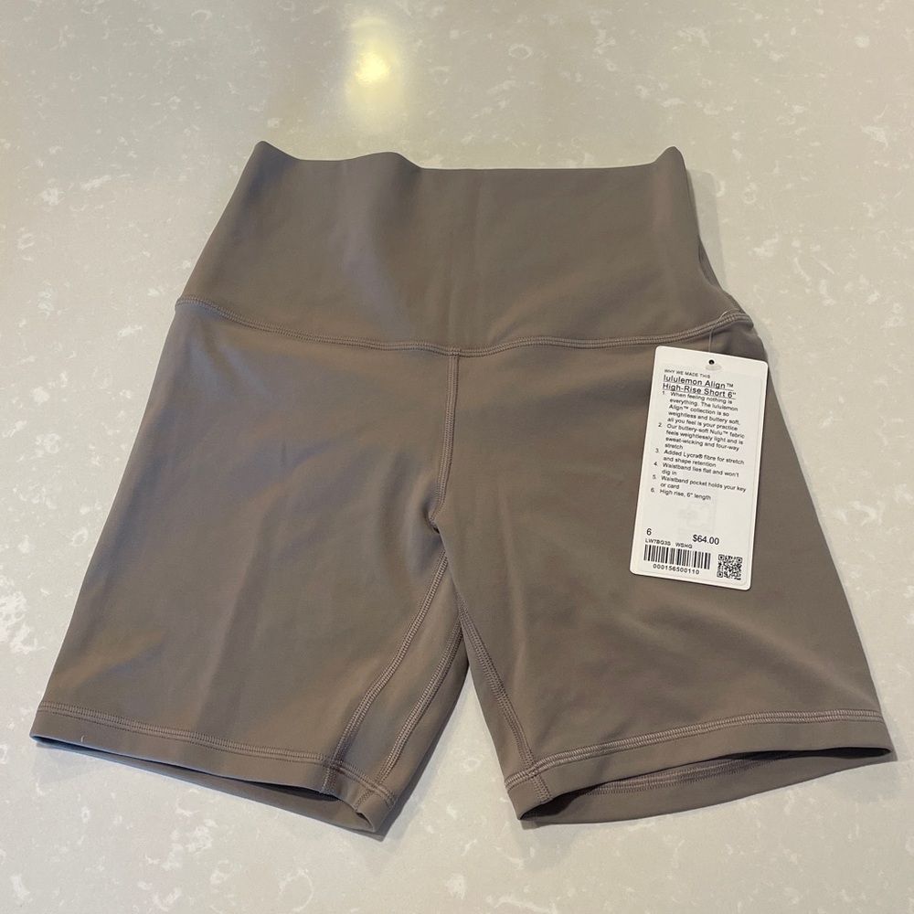 NWT Lulu Lemon Align High Rise Short 6” Brown